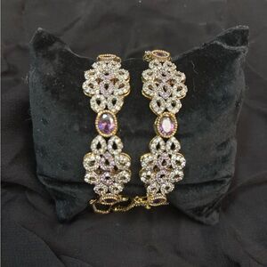 Elegant Gold and Purple Women's Bracelet